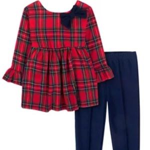 Toddler Girls Plaid Woven Top Set